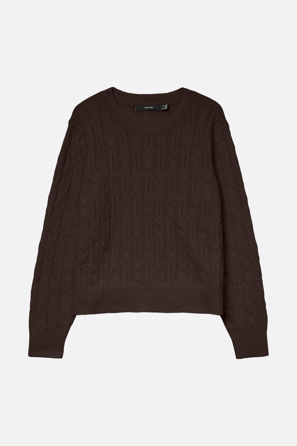 Widder O -Neck -Kabelpullover - Schokoladen Torte