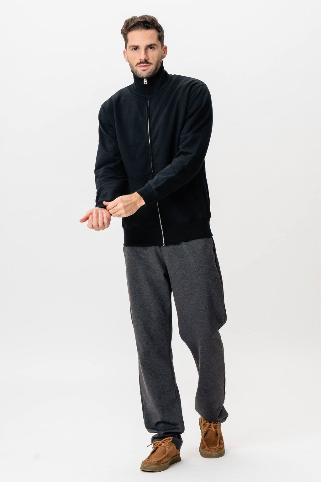 Sweatshirt Zip - Schwarz