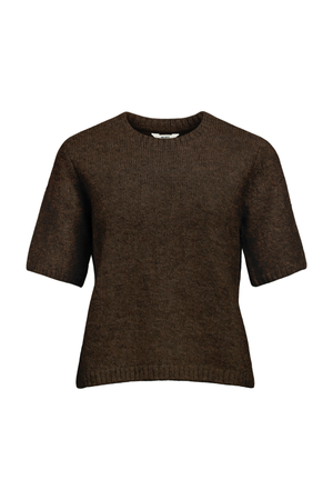 Aggia S/S Strickpullover - Dichtung braun