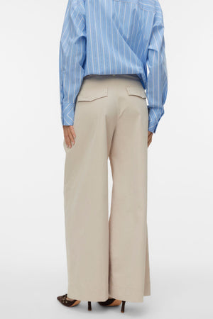 Meng MidWaist Crinkled Wide Pant – Zement