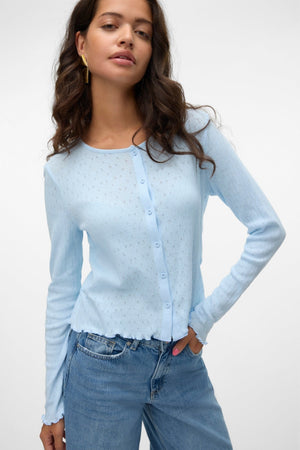 Isa O -Neck -Strickjacke - Nantucket Breeze