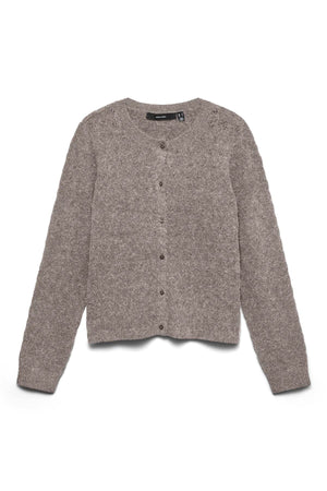 Doffy Stitch Langarm O-Neck Cardigan - Moon Rock Melange