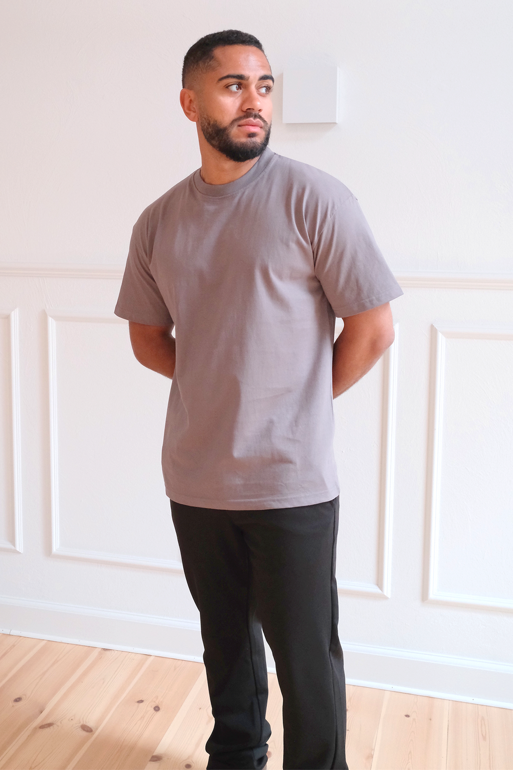 Kastenförmiges T-Shirt – Dunkelgrau