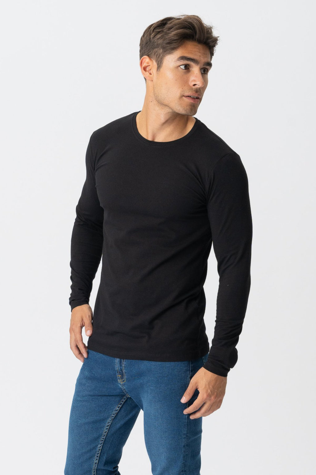 Langarm Muscle T -Shirt - Schwarz