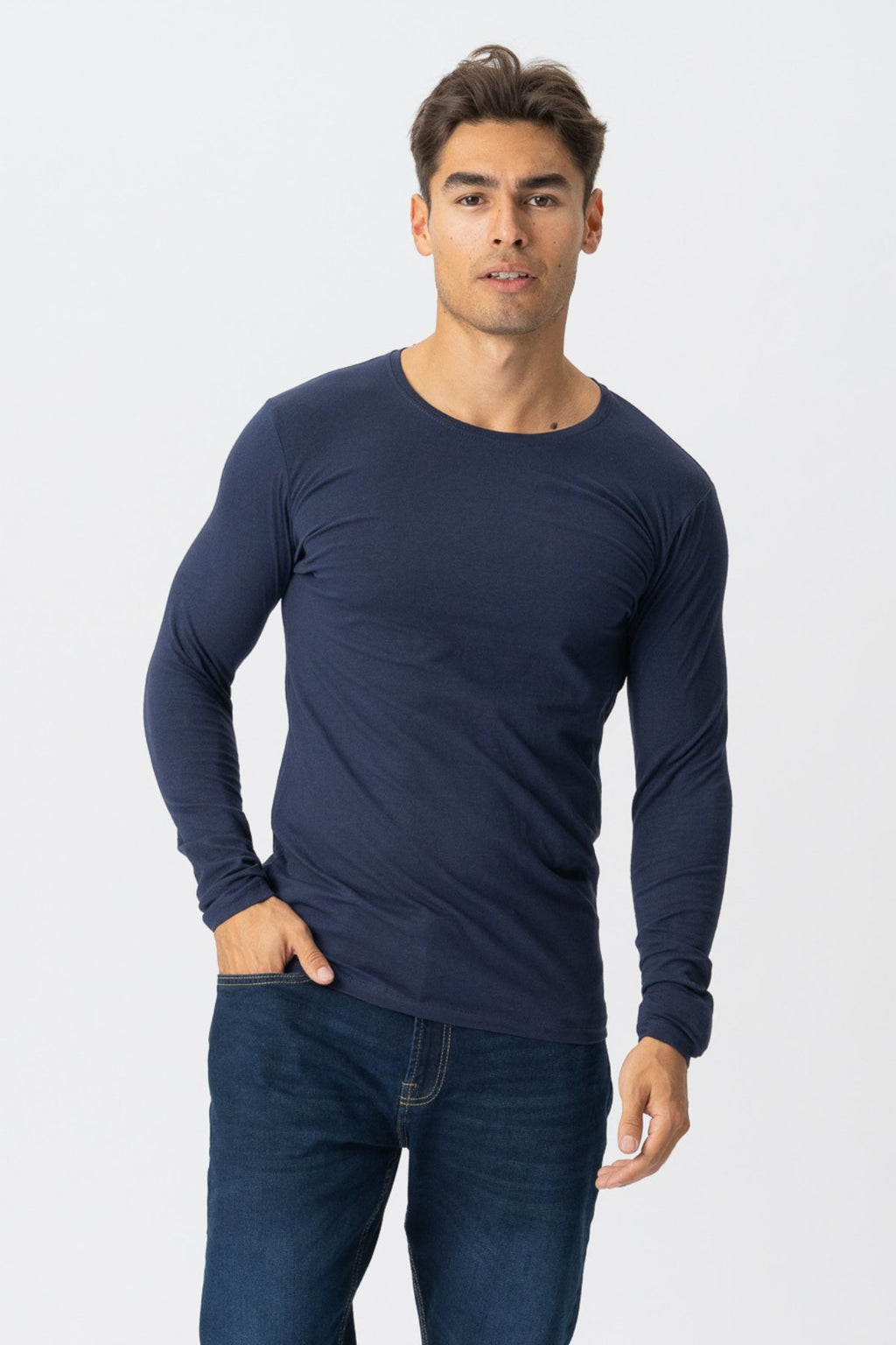 Langarm Muscle T -Shirt - Marine