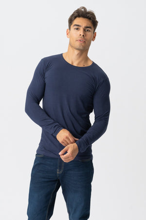 Langarm Muscle T -Shirt - Marine