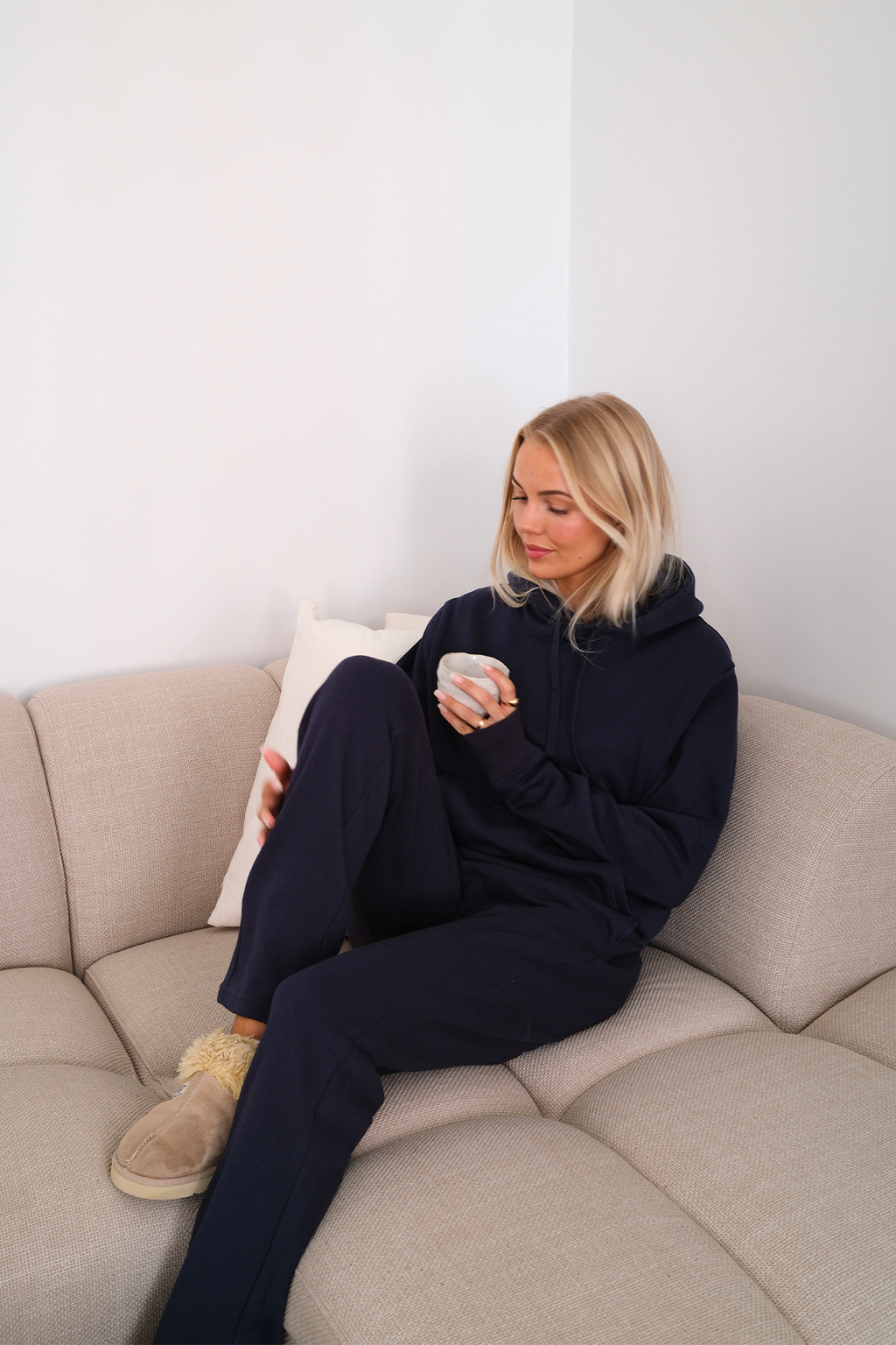 Unverzichtbares Kapuzen-Sweatset für Damen - Marine