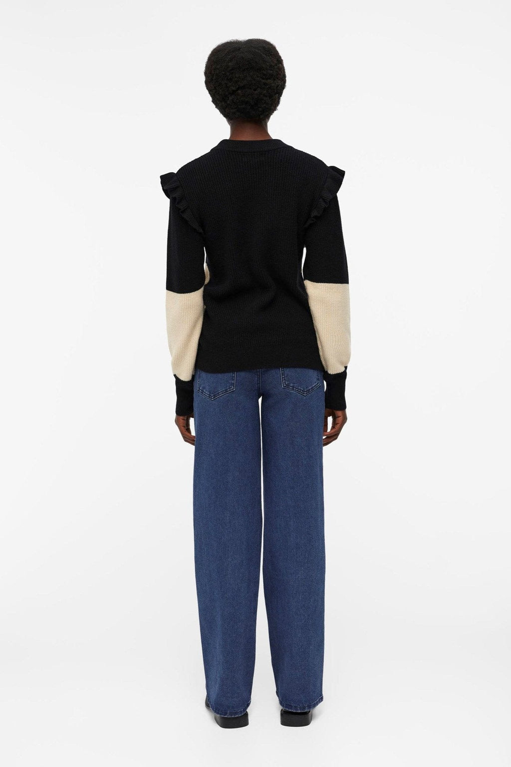 Malena Ruffle Pullover Strik - Sandschale