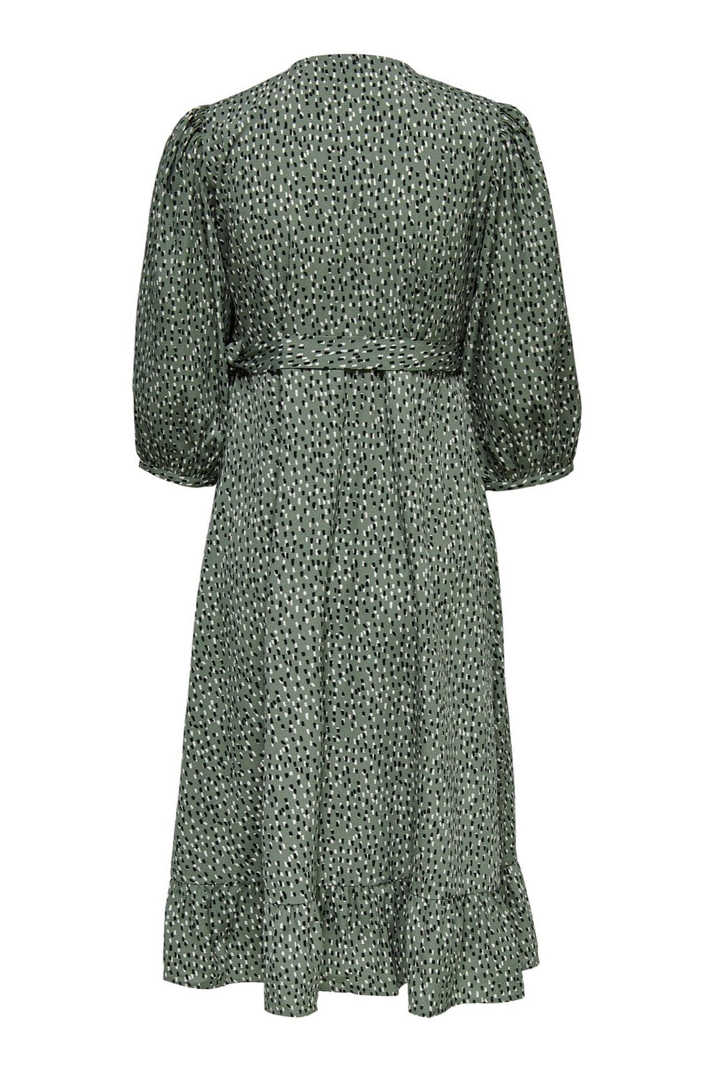 Olivia 3/4 Wrap Midi Kleid - Balsam Grün