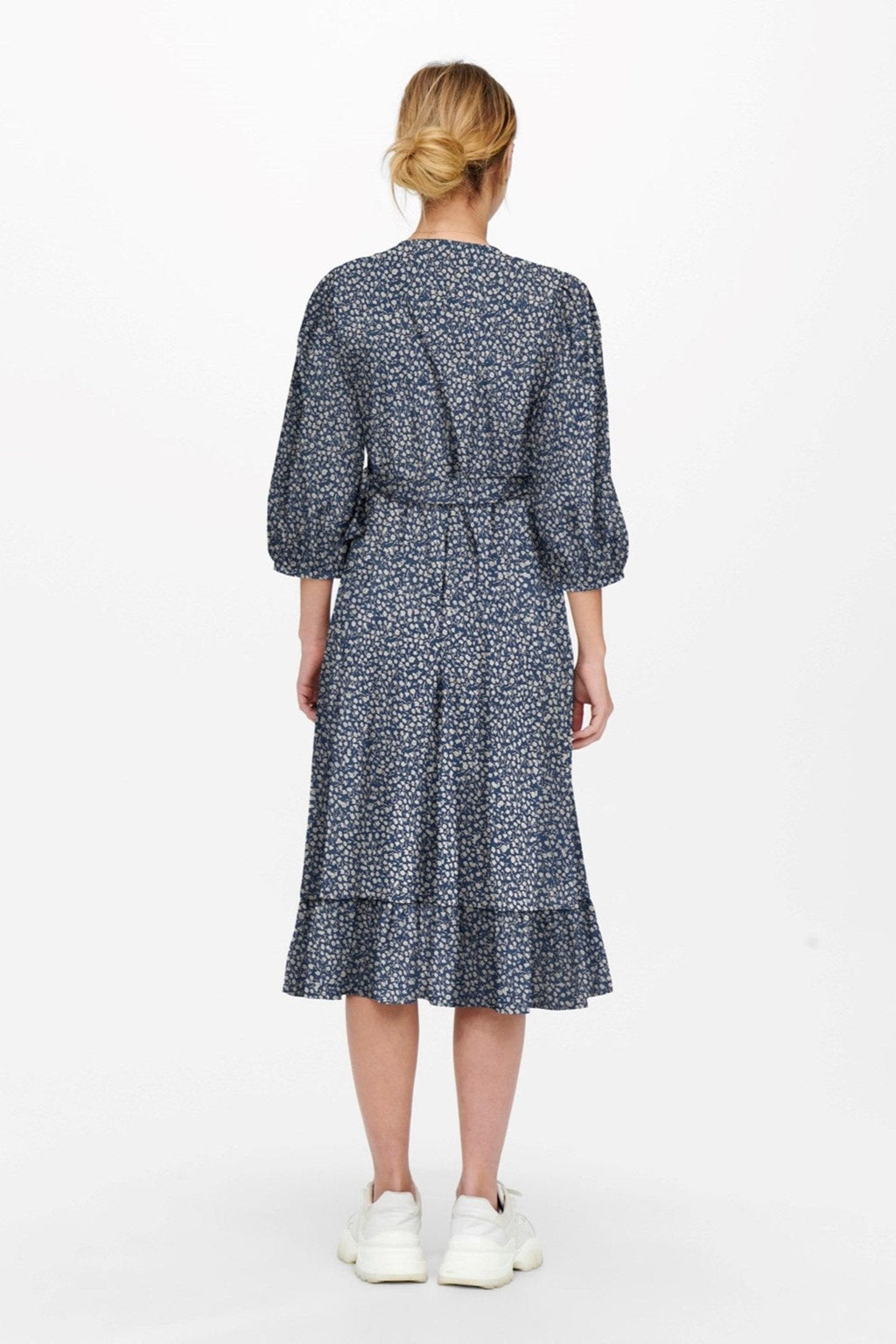 Olivia 3/4 Wrap Midi Kleid - Blue Mirage