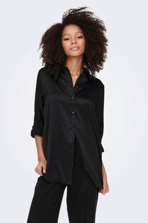 Victoria Satin Kleid - schwarz