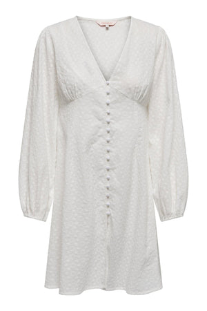 Freya V -Neck Kjole - Cloud Dancer