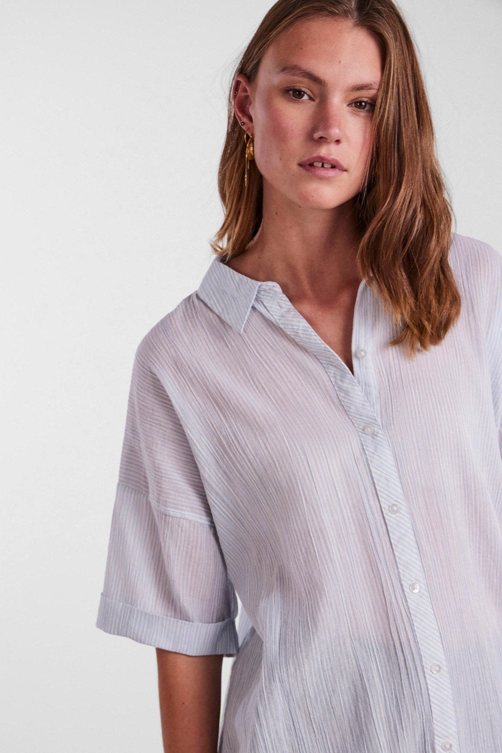 Terrra Lang Skjorte - Kentucky Blue