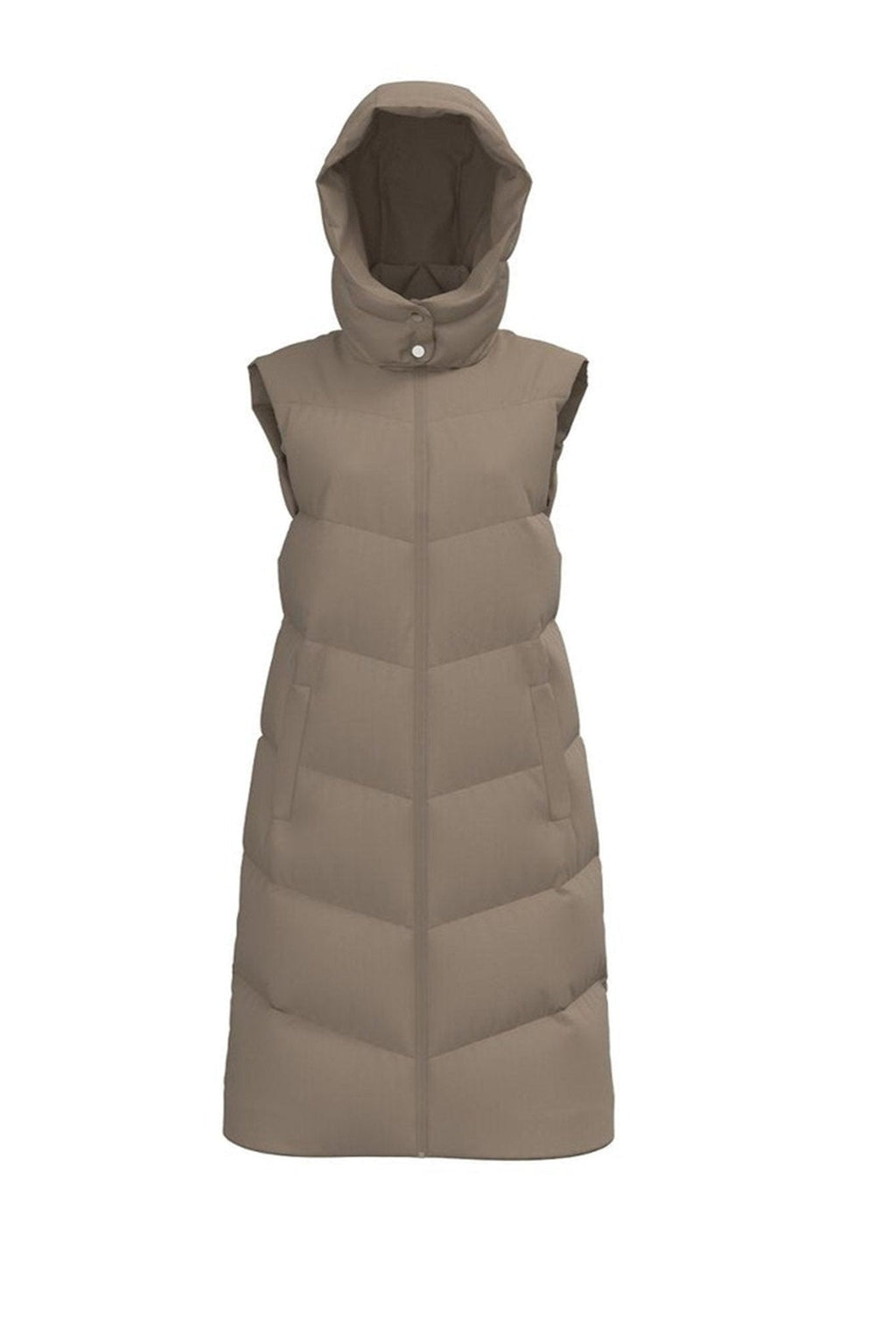 Jamilla Long Puffer Weste - Silver Mink