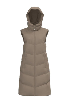 Jamilla Long Puffer Weste - Silver Mink