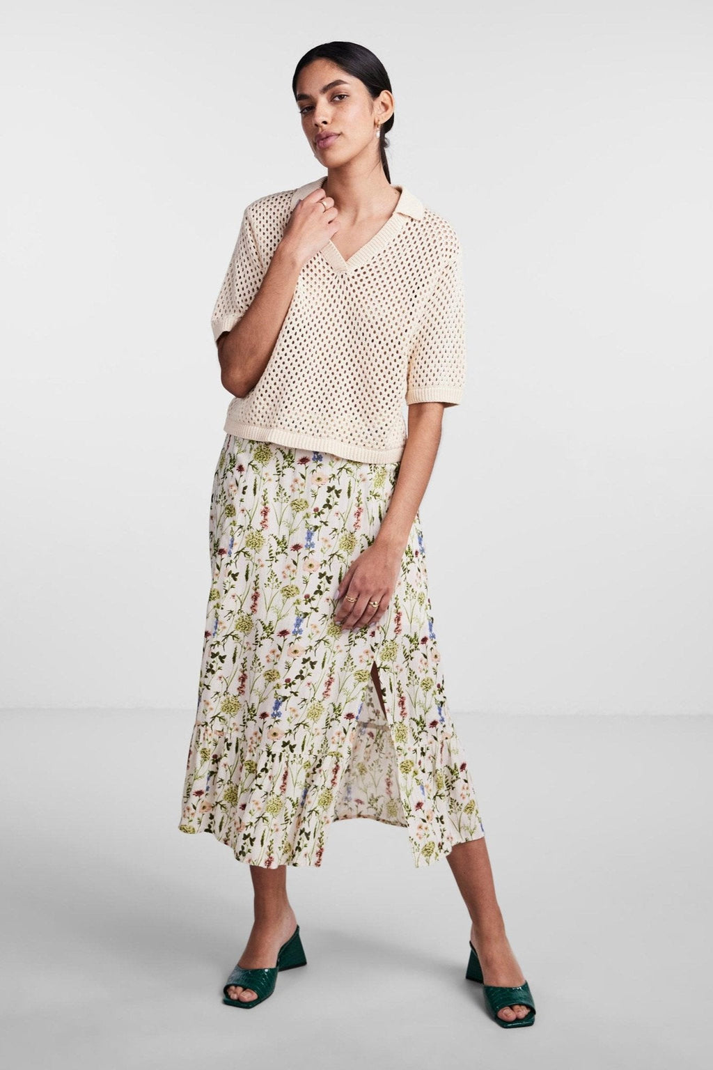 Laya Strick Polo - Weißer Rauch