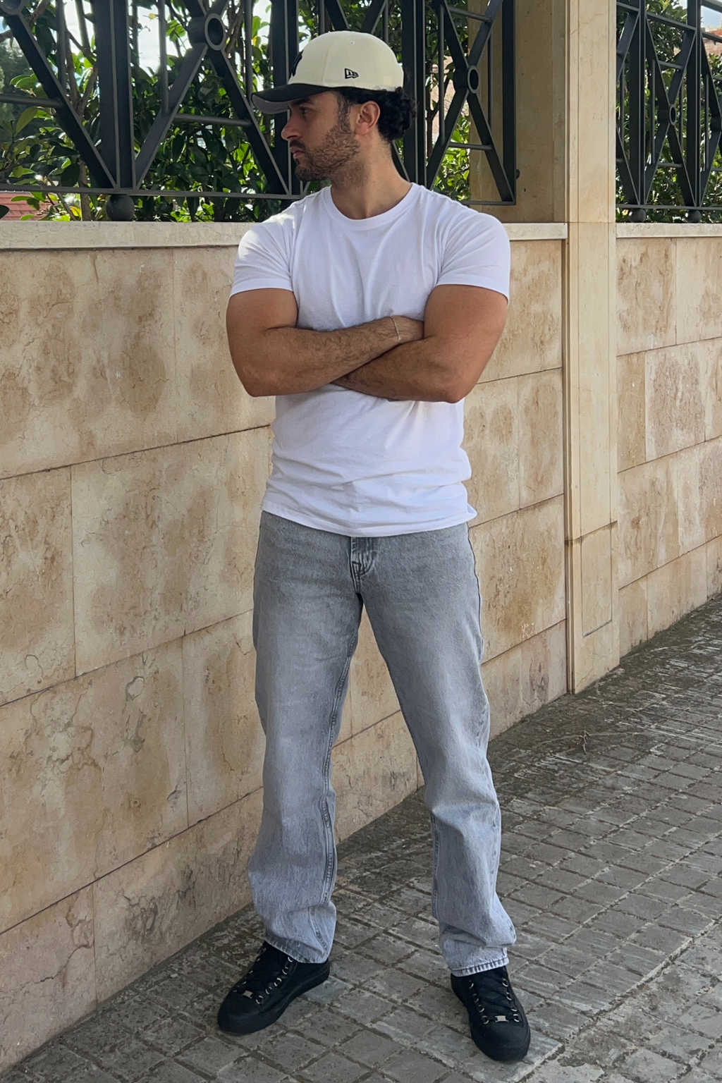 Entspannte Fit Jeans - grauer Jeans