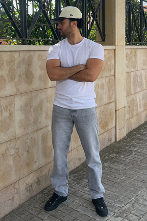 Entspannte Fit Jeans - grauer Jeans