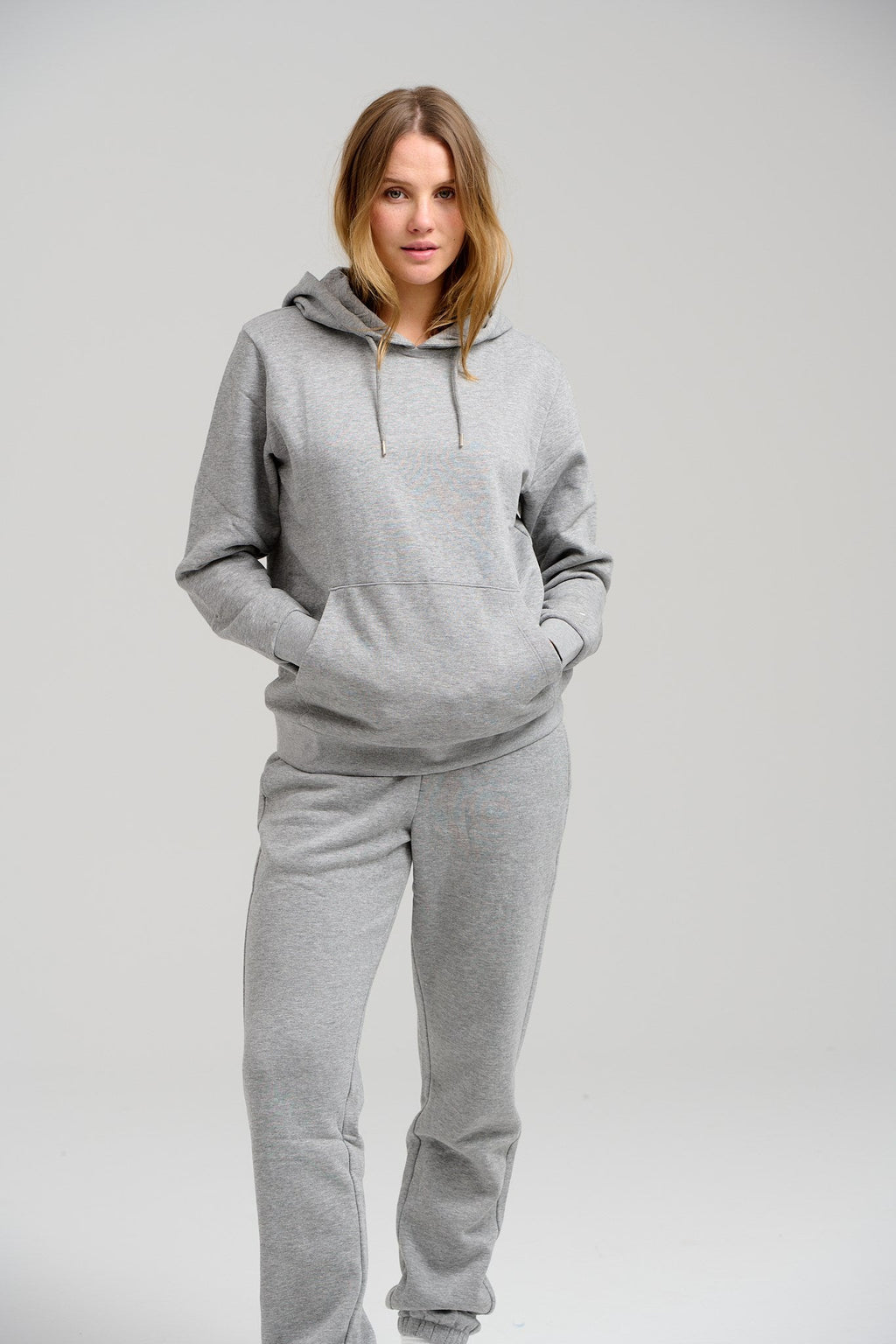Basic Hoodie -Schweiß - hellgraue Melange
