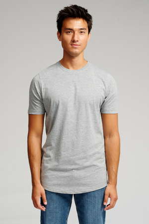 Langes T -Shirt - graue Melange