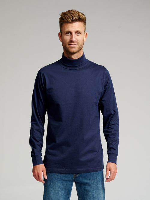 Rullekrave trøje - Navy - TeeShoppen - Rød