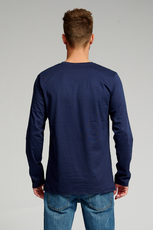 Basic Langarmes T-Shirt-Marine
