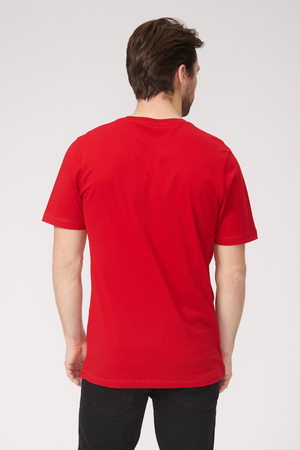 Basic T-Shirt mit V-Ausschnitt – Rot