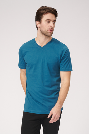 Basic Vneck T -Shirt - Erdölblau