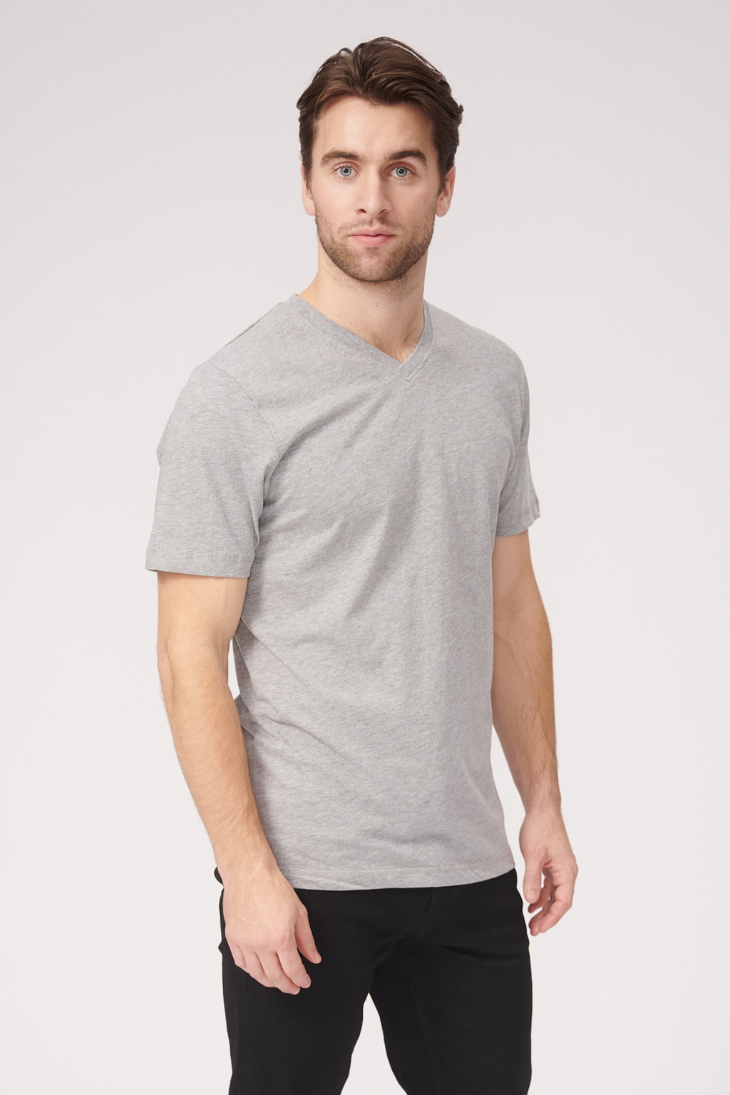 Basic Vneck T -Shirt - Oxford Gray