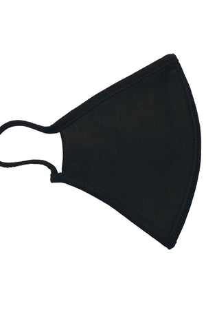 Stoffmaske mit 3 Schichten - schwarz (Bio -Baumwolle)