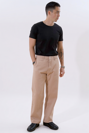 Gerade geschnittene Baumwoll-Chino – Beige