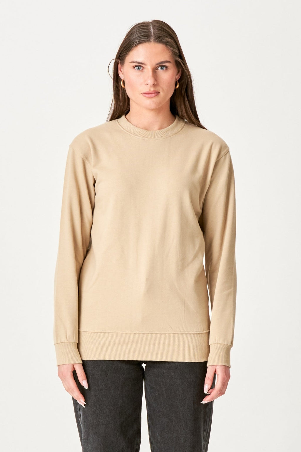 Basic Crewneck - Sand (Dame)
