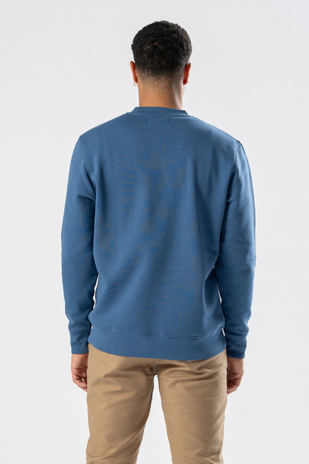 Sweatshirt mit Rundhalsausschnitt - Staubig Blau