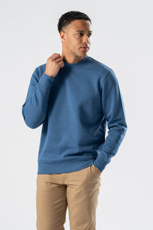 Sweatshirt mit Rundhalsausschnitt - Staubig Blau