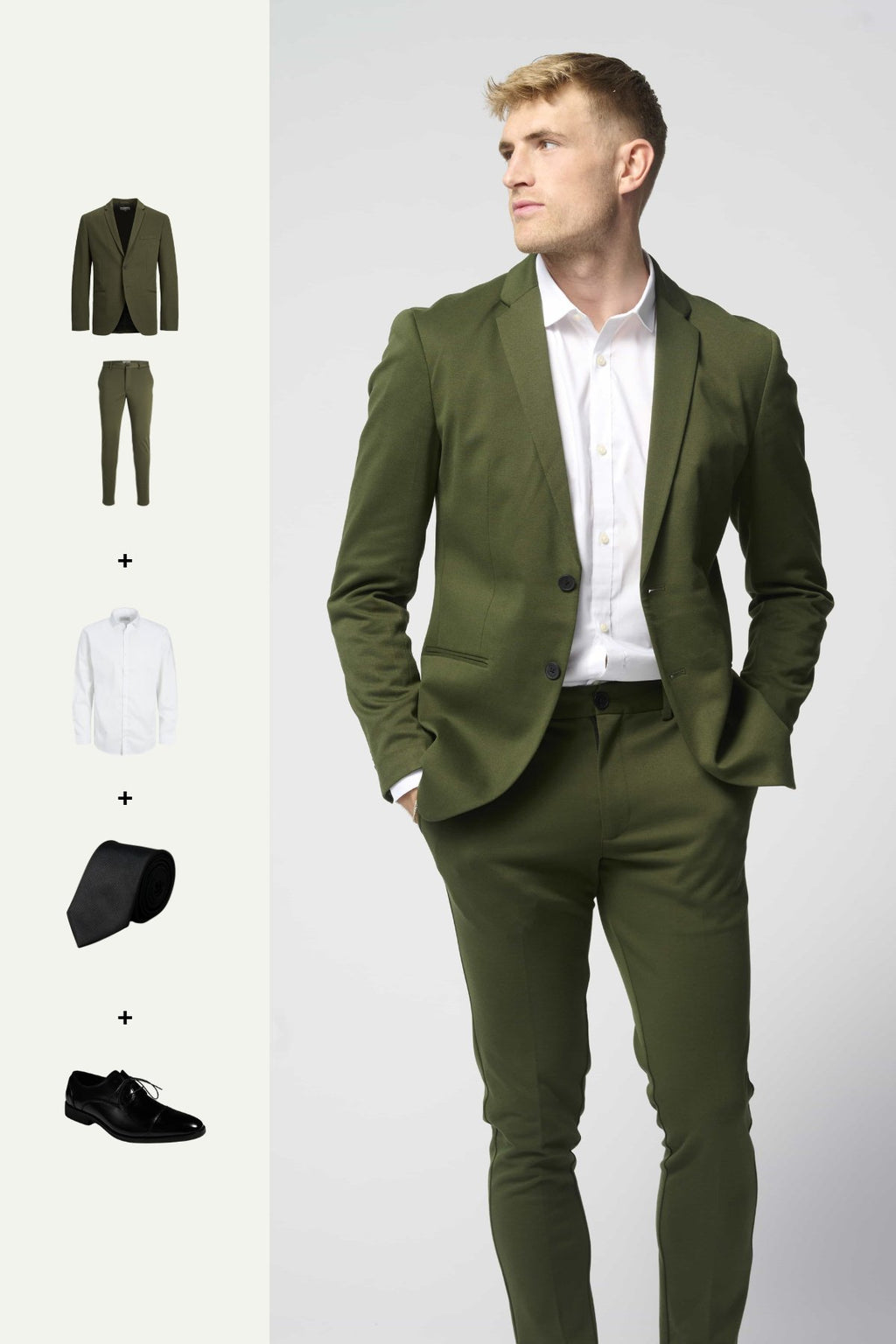 The Original Performance Suit (Dark Green) + Shirt, Tie & Derby Shoes - Package Deal