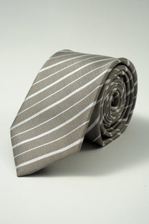 Krawatte - Beige gestreift