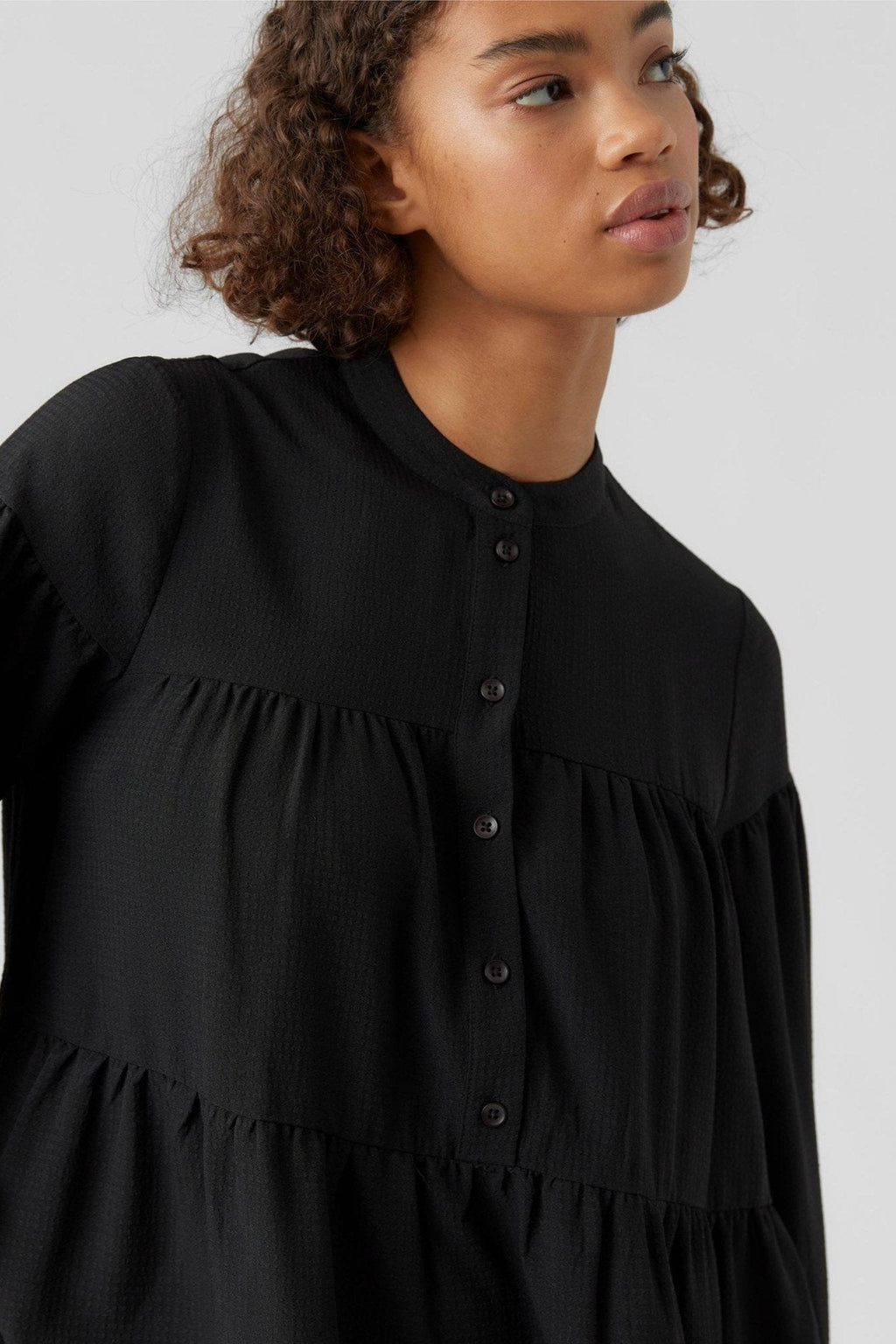 Hymnen Langarm Kleid - schwarz