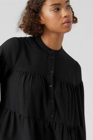 Hymnen Langarm Kleid - schwarz