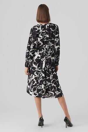 Polliana Maxi Kjole - Blume schwarz