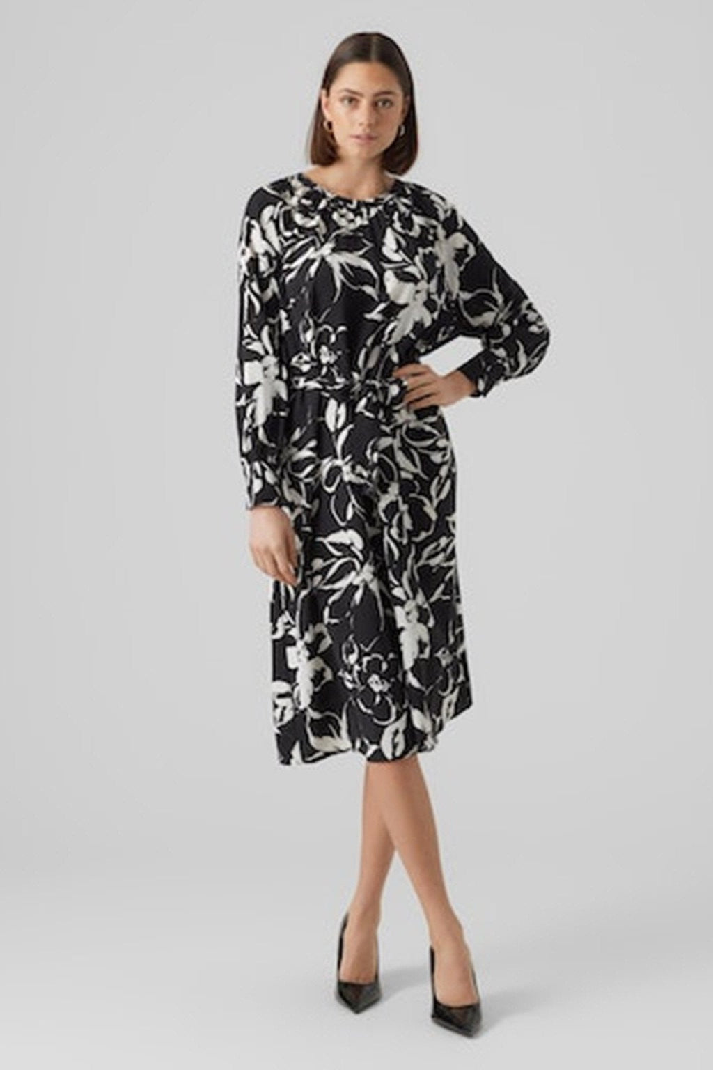 Polliana Maxi Kjole - Blume schwarz