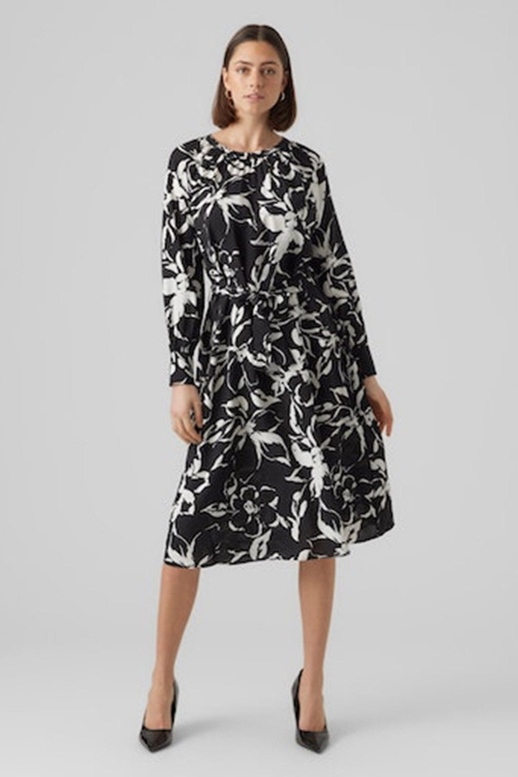 Polliana Maxi Kjole - Blume schwarz