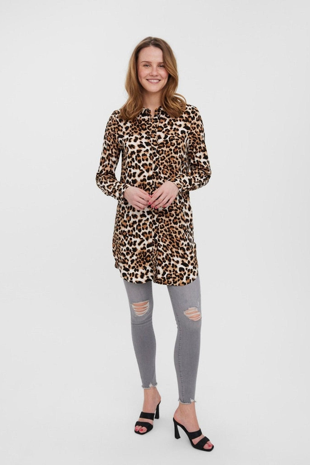 Einfaches langes Hemd - Tan