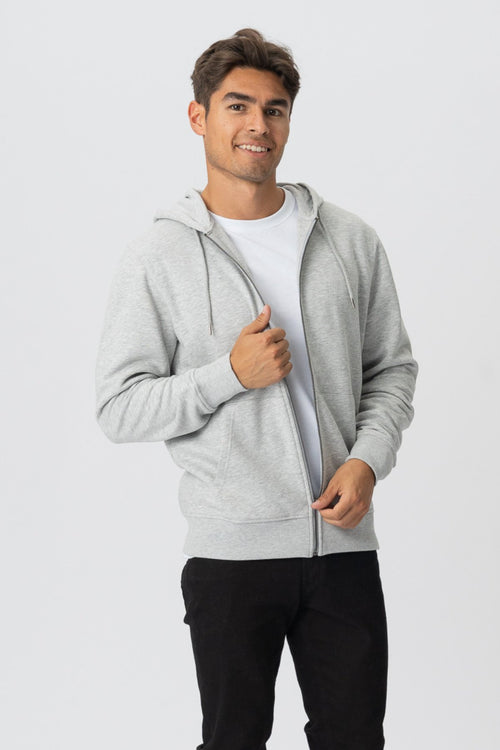 Zip Hoodie - Ash Grey - TeeShoppen Group™