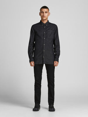 Brook Denim Shirt - Black Denim - TeeShoppen Group™ - Formal Shirts & Blouses - Jack & Jones