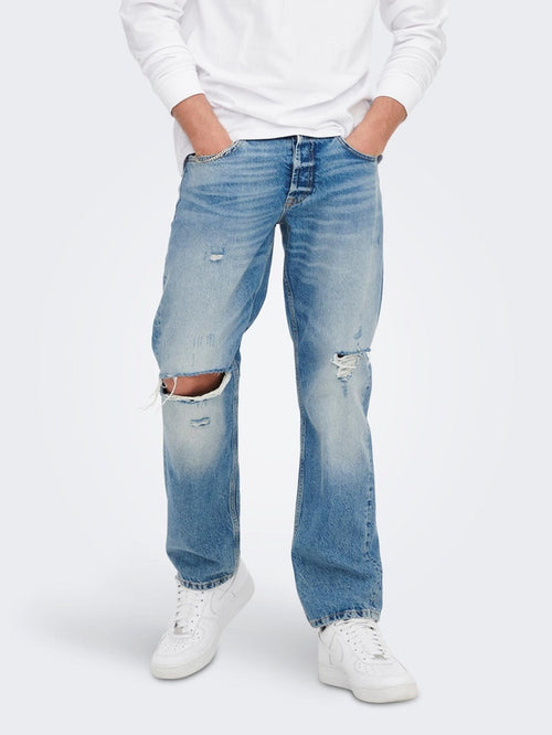 Edge Loose Jeans - Light Blue Denim - TeeShoppen Group™ - Jeans - Only & Sons