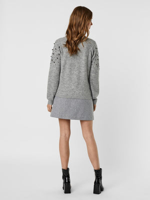 Emilia High Neck Sweater - Light gray - TeeShoppen Group™ - Knitwear - Vero Moda