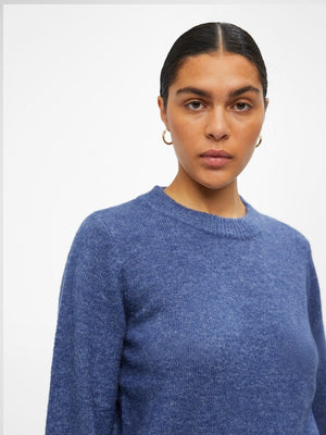 Eve Nonsia Pullover - Bijou Blue - TeeShoppen Group™ - Knitwear - Object