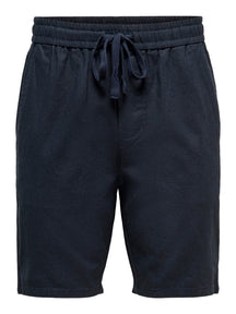 Linus -Leinen Shorts - Dark Navy