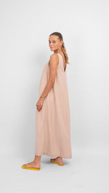 Prisilla V -Ausschnitt Midi Kleid - Zement