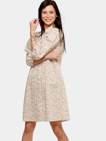 Sofie -Shirt -Kleid - beige Blumen